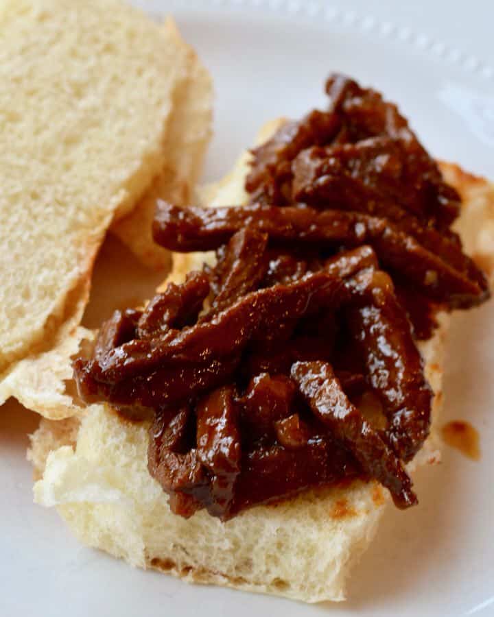 Korean BBQ Sliders with simple kimchi and sesame mayonnaise. Made perfect on Hawaiian rolls. Trader Joe's recipe.