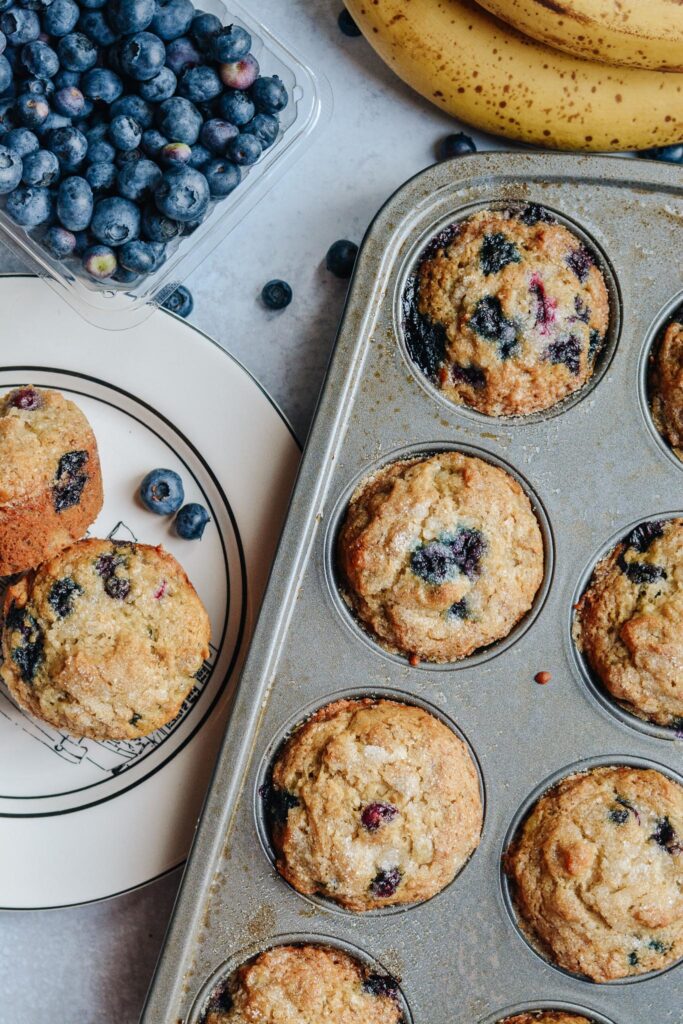 Healthy Banana Blueberry Muffins made Gluten Free, sweetened with honey and bananas. Moist, light and a simple recipe the whole family will love.