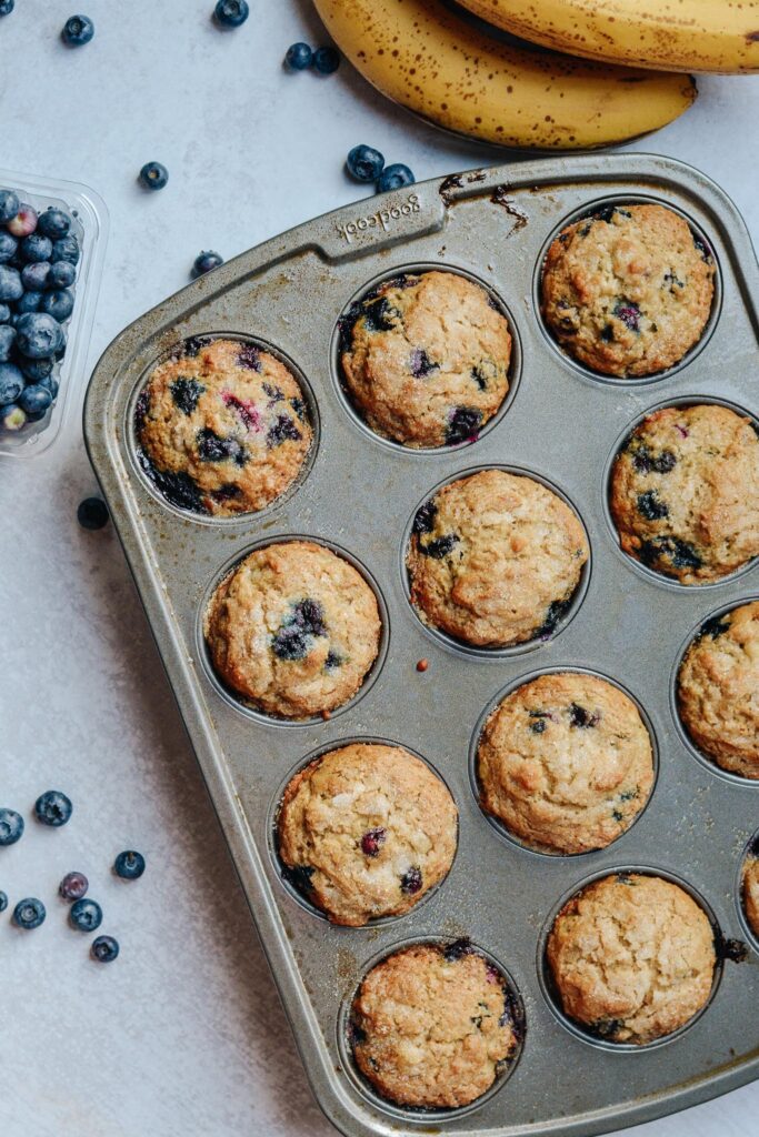 Healthy Banana Blueberry Muffins made Gluten Free, sweetened with honey and bananas. Moist, light and a simple recipe the whole family will love.