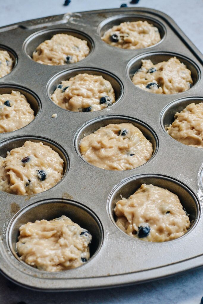 Healthy Banana Blueberry Muffins made Gluten Free, sweetened with honey and bananas. Moist, light and a simple recipe the whole family will love.