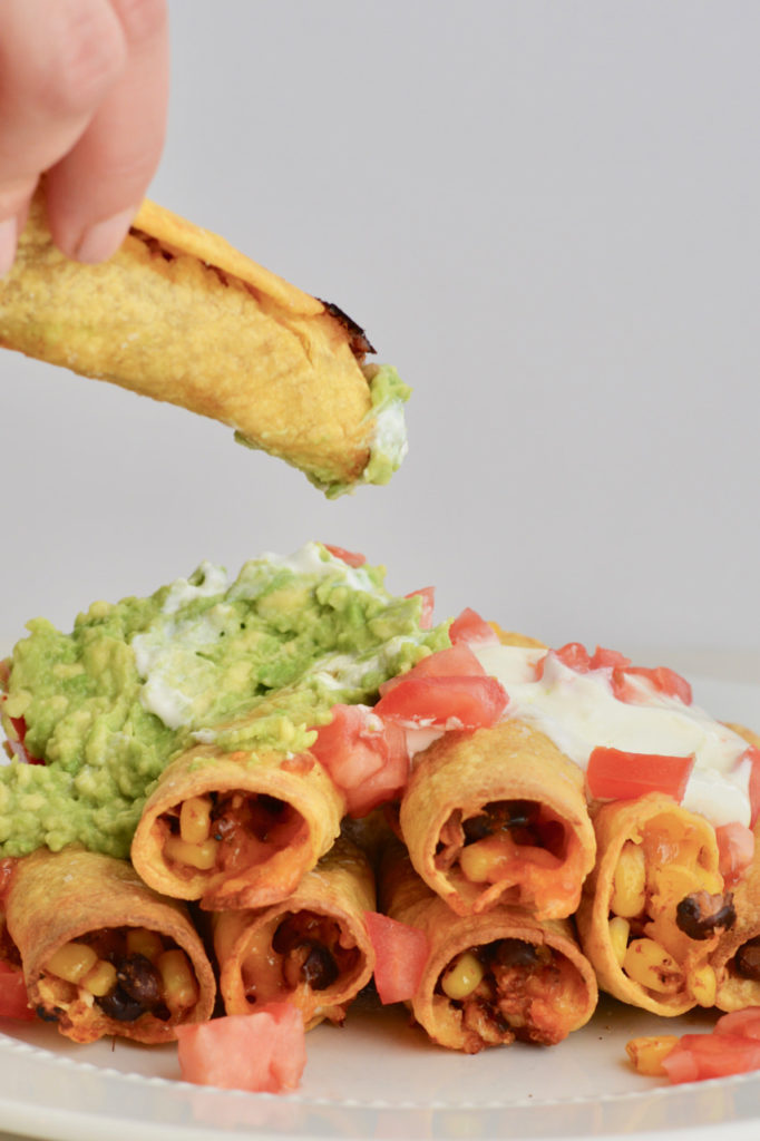 Healthy Baked Make Ahead Taquitos. Fill with anything you have on-hand. Plus, a tip on how to keep your tortillas from tearing.