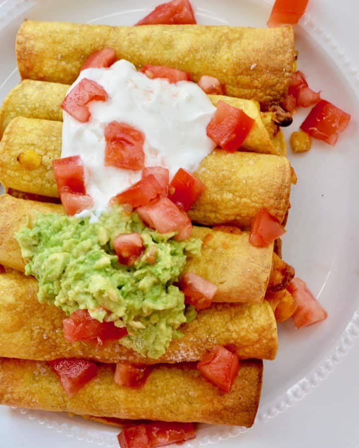 Baked Taquitos | Use leftovers for a filling and freeze for later. Amazing flavor and healthy!