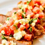 Grilled Steak with fresh Blue Cheese Salsa | Make ahead meal perfect for a weeknight meal.