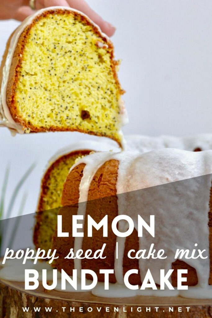Lemon Poppy Seed Cake mix in bundt pan.