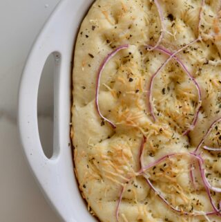 Easy focaccia bread, perfect for sandwiches or dipping in olive oil. This bread goes with every meal!