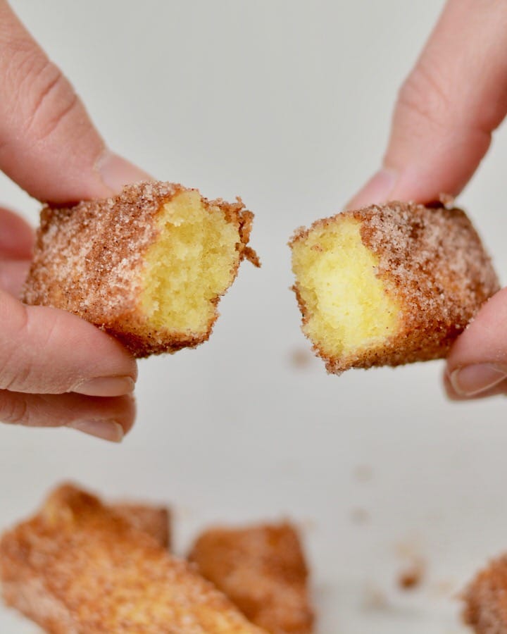 Pound Cake Churros | Simple decadent recipe. Dip it in chocolate sauce!