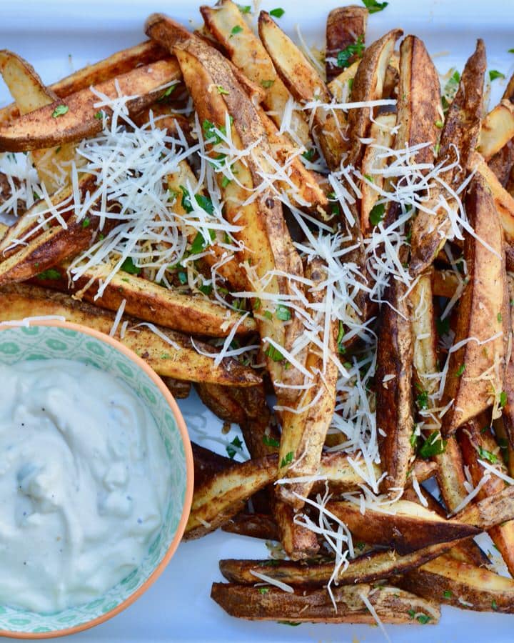 Bake your own homemade french fries. So crazy easy and so delicious! Million times better than freezer fries, and super easy!