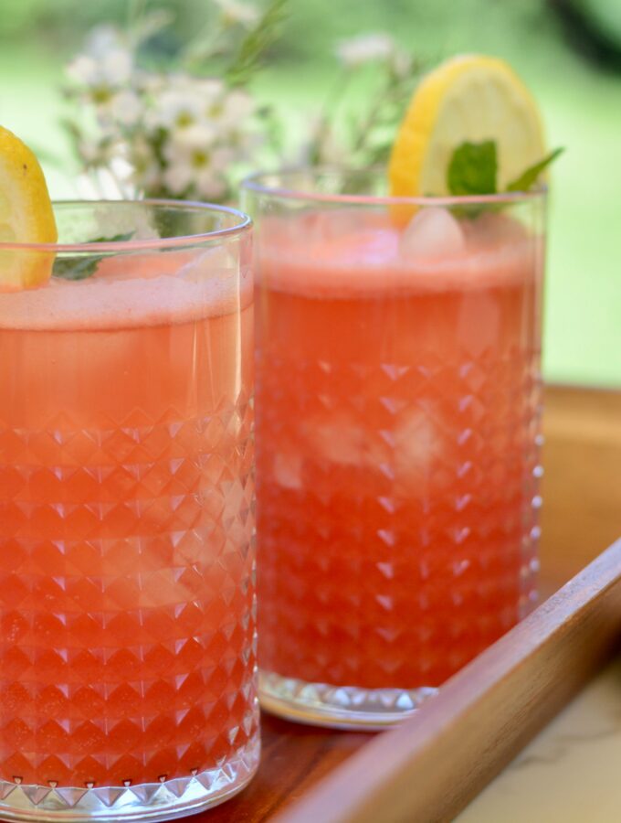Sparkling watermelon refresher drink to cool you to the core this summer. Deliciously light and perfect for your outdoor summer days.