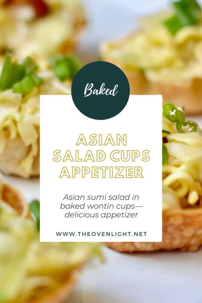 Asian Sumi Salad in Baked Wonton Cups - Vegetarian Appetizer