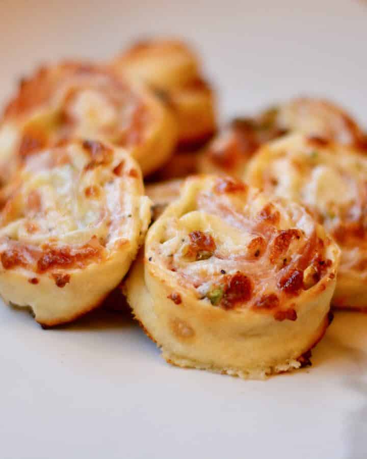 Pistachio Pizza Pinwheels - Such fun ingredients, and so delicious!