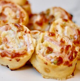 Pistachio Pizza Pinwheels - Such fun ingredients, and so delicious!