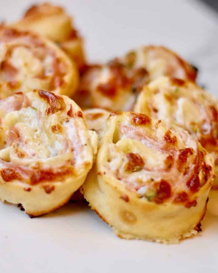 Pistachio Pizza Pinwheels - Such fun ingredients, and so delicious!