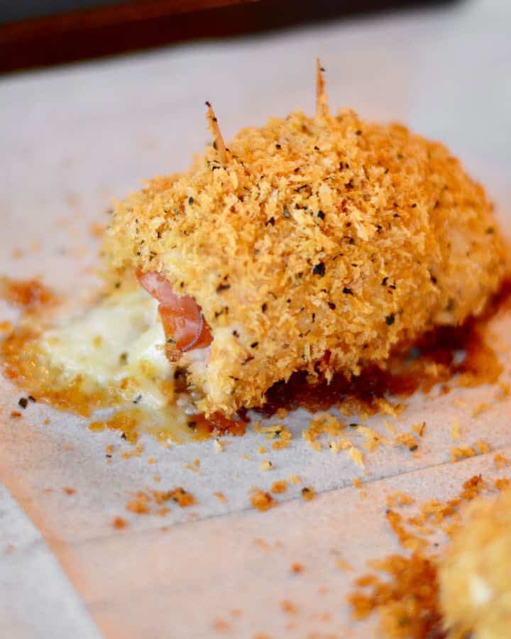 Italian Chicken Cordon Blue made with Brie cheese and Prosciutto. Simple make ahead recipe, easy enough for a weeknight dinner, special enough for entertaining. Delicious flavor!