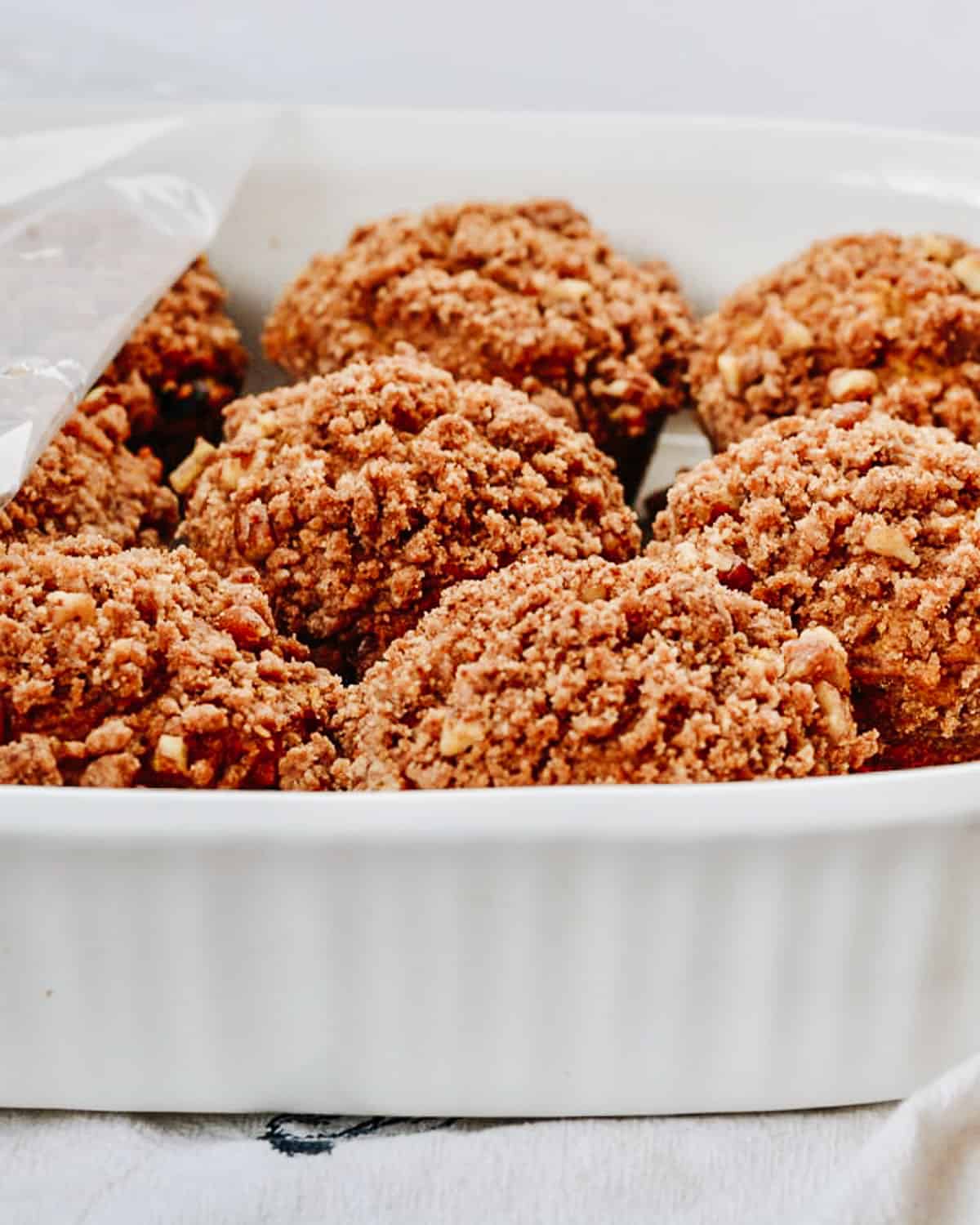 Pumpkin muffins in a casserole dish.