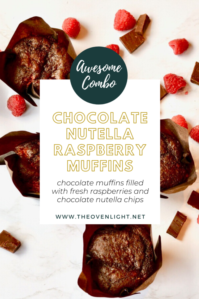 Chocolate Nutella Raspberry Muffins - So rich and delicious and perfect for a special occasion, everyday breakfast or brunch.