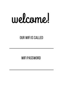 WIFI PASSWORD SHEET FREE PRINTABLE