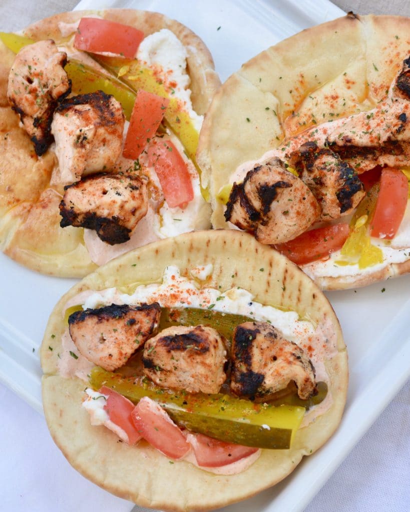 Chicken Tawook Lebanese Pita Sandwich - so delicious and make ahead friendly. Love this recipe!