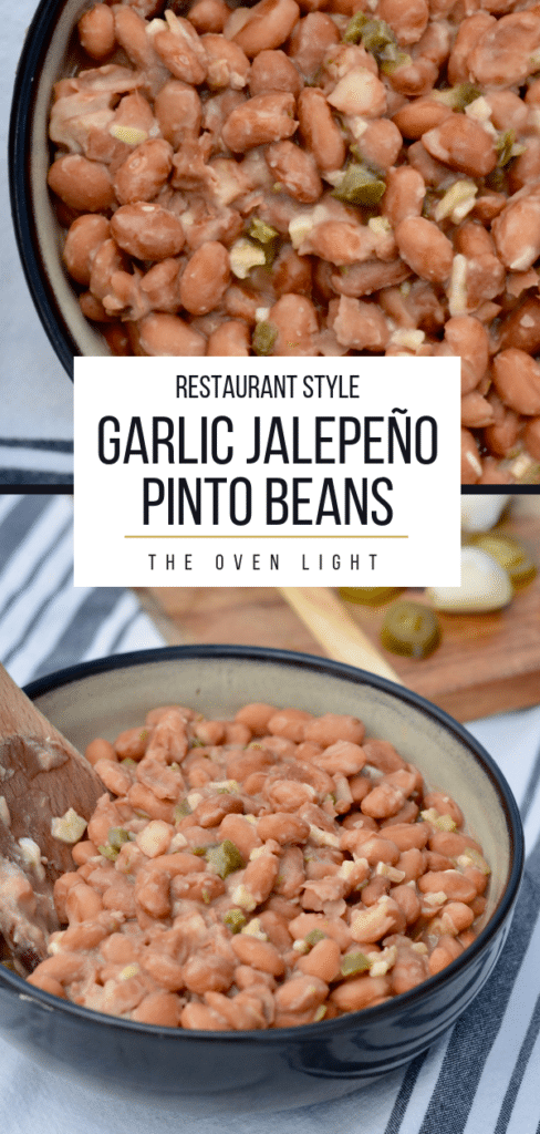 Garlic Jalapeño Pinto Beans - restaurangkvalitet med bara några minuters handfast tid. Läckert vegetariskt tillbehör till alla måltider!