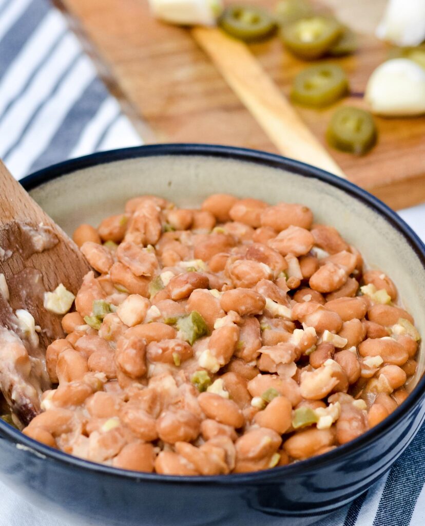 Jalapeno Garlic Pinto Beans - Amazing side dish for any Mexican meal