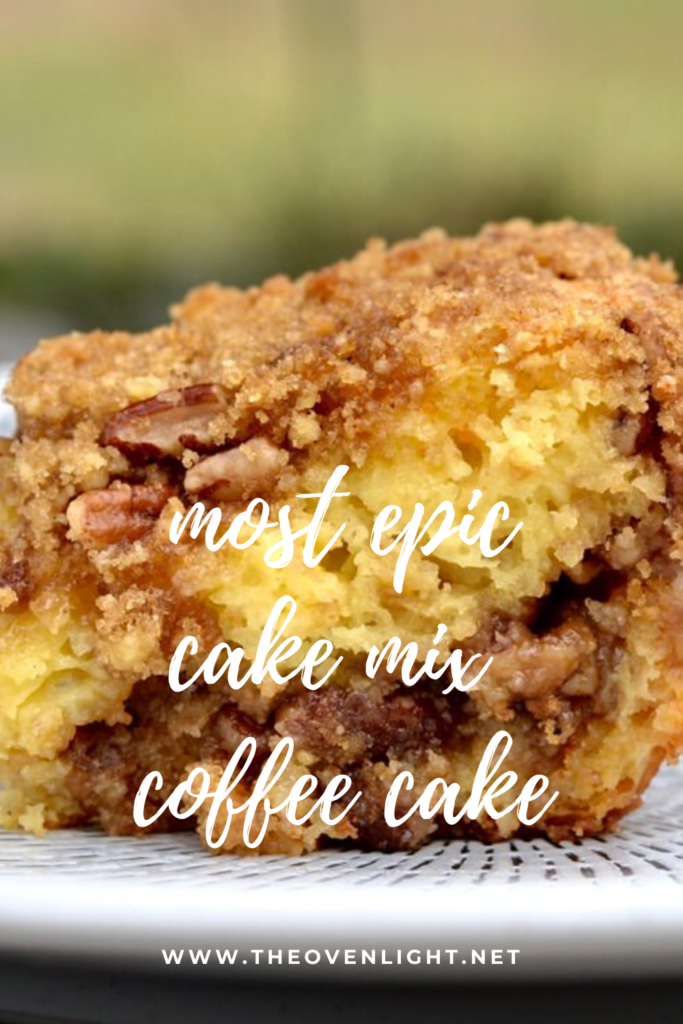 Yellow Cake Mix Coffee Cake - Super easy and oh so delicious! #cakemix #coffeecake #easycake