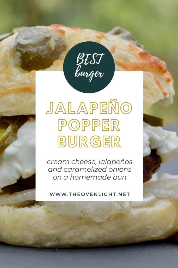 Jalapenño Popper Hamburger - cream cheese, mozzarella, onions and jalapeños. So easy and seriously so delicious! I've never had a burger so simple taste so amazing!