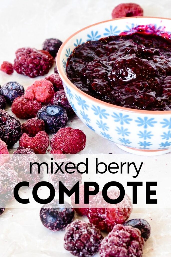 Mixed Berry Compote | Delicious, simple, healthy. #frozenberries #raspberries #blackberries #blueberries #compote