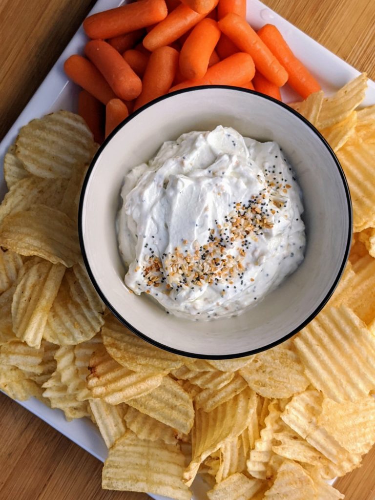 Everything but the Bagel Yogurt Dip | Simple and healthy dip perfect for chips, fries, veggies or as a spread on sandwiches!