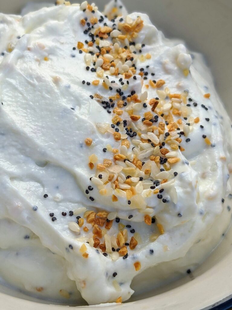 Everything but the Bagel Yogurt Dip | Simple and healthy dip perfect for chips, fries, veggies or as a spread on sandwiches!