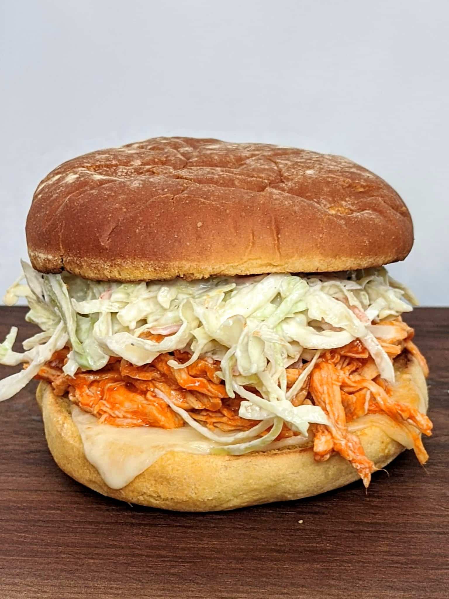 Buffalo Chicken Burger with Blue Cheese Slaw | The Oven Light