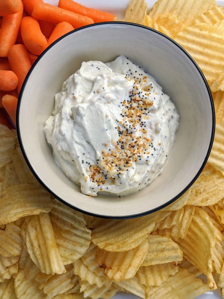 Everything but the Bagel Yogurt Dip | Simple and healthy dip perfect for chips, fries, veggies or as a spread on sandwiches!