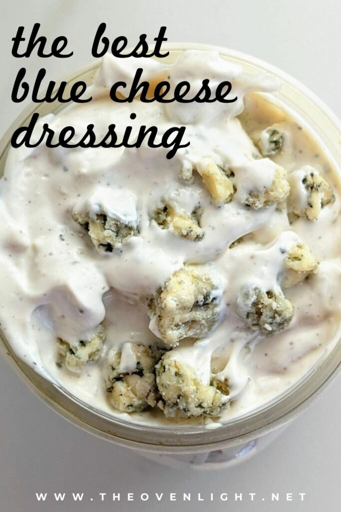 The BEST homemade Blue Cheese Dressing and Dip. A secret ingredient sets it apart from the rest and takes this blue cheese dressing to a whole other level! Perfect for dipping chips, fries, or on top of salad. #bluecheese #dressing #dip