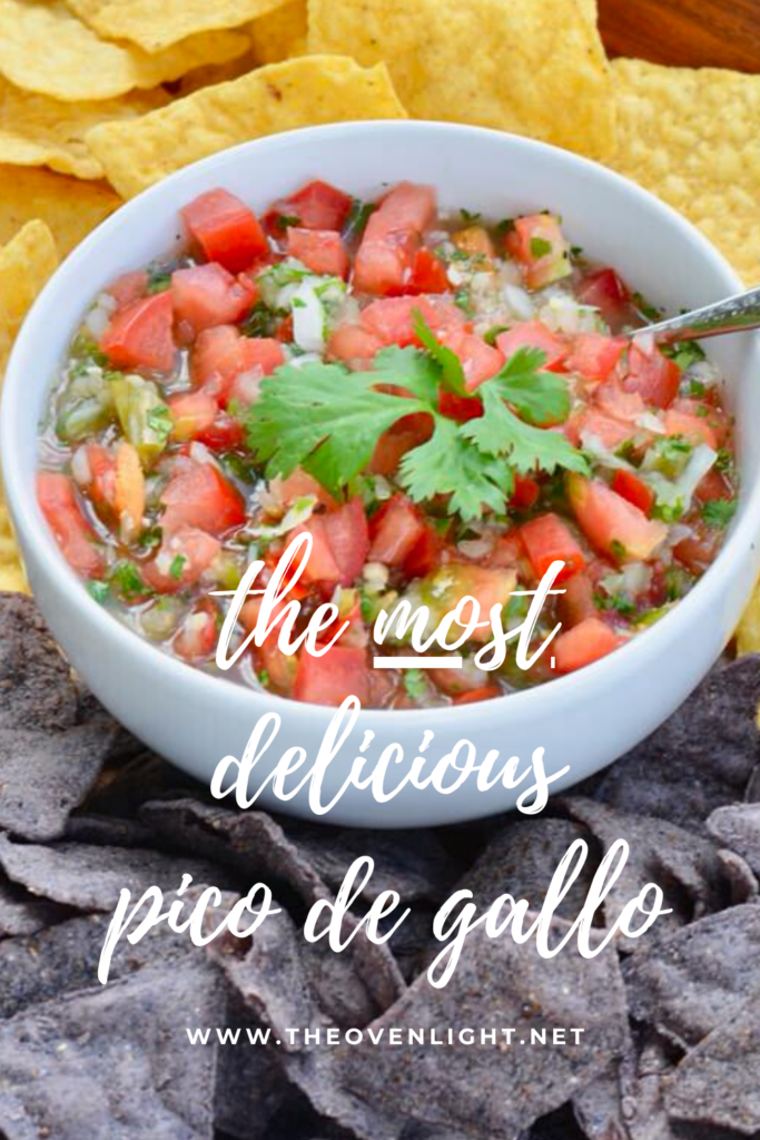 Simple Pico de Gallo recipe made with one amazing secret ingredient. Add the perfect touch of sweet, savory, spice to this fresh salsa. #salsa #picodegallo #Mexican