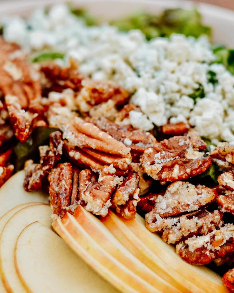 Ultimate Summer Salad Recipe - crisp apples, tangy blue cheese, sweet pecans and homemade poppy seed dressing. Total perfection for summer lunch or dinner.