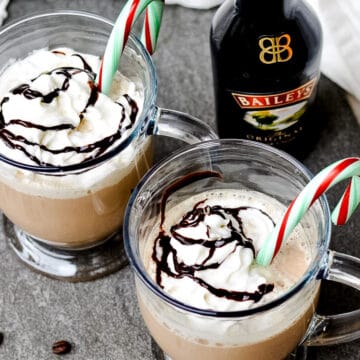 Baileys irish Cream with mocha's and candy canes.