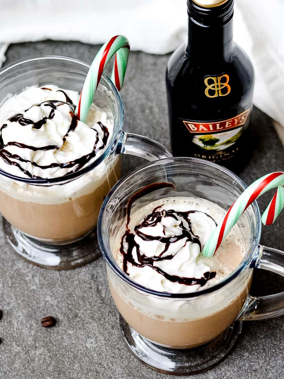 Baileys irish Cream with mocha's and candy canes.