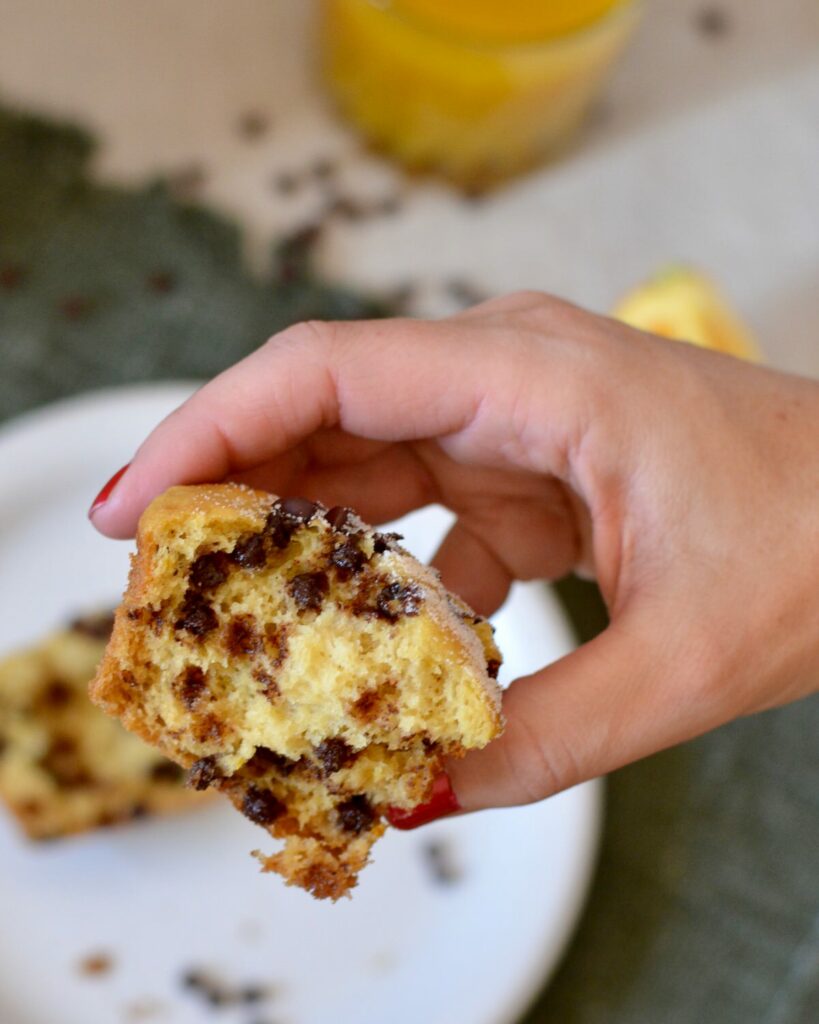 Orange Chocolate Chip Muffins | Gluten free & perfectly tender texture. Lots of orange flavor and plenty of mini chocolate chips make for a perfect breakfast treat!