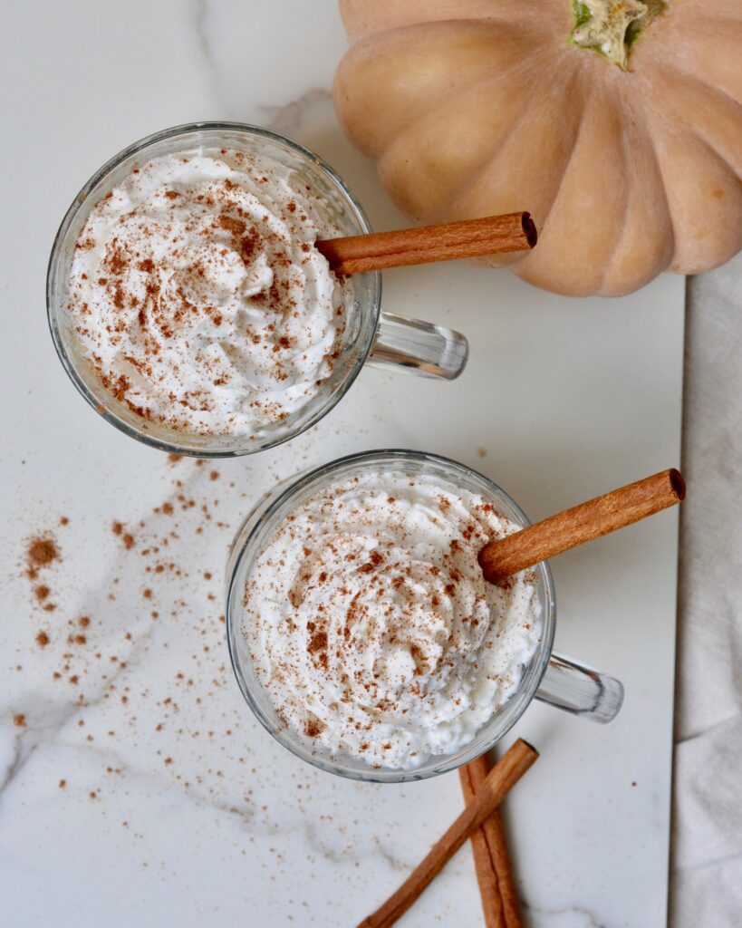 Pumpkin Spice Steamer Crème | Starbucks copycat. It's the Pumpkin Spice Latte without the coffee. A perfect winter day hot drink. Fresh ingredients, full of fall flavor.