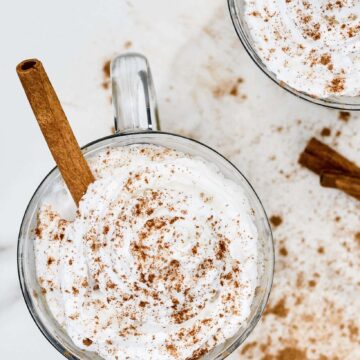 Homemade Pumpkin Spice Milk recipe - Like a pumpkin spice latte, but without the coffee. Also known as a steamer. Creamy, sweet and full of fall flavor. Dairy free or regular options.