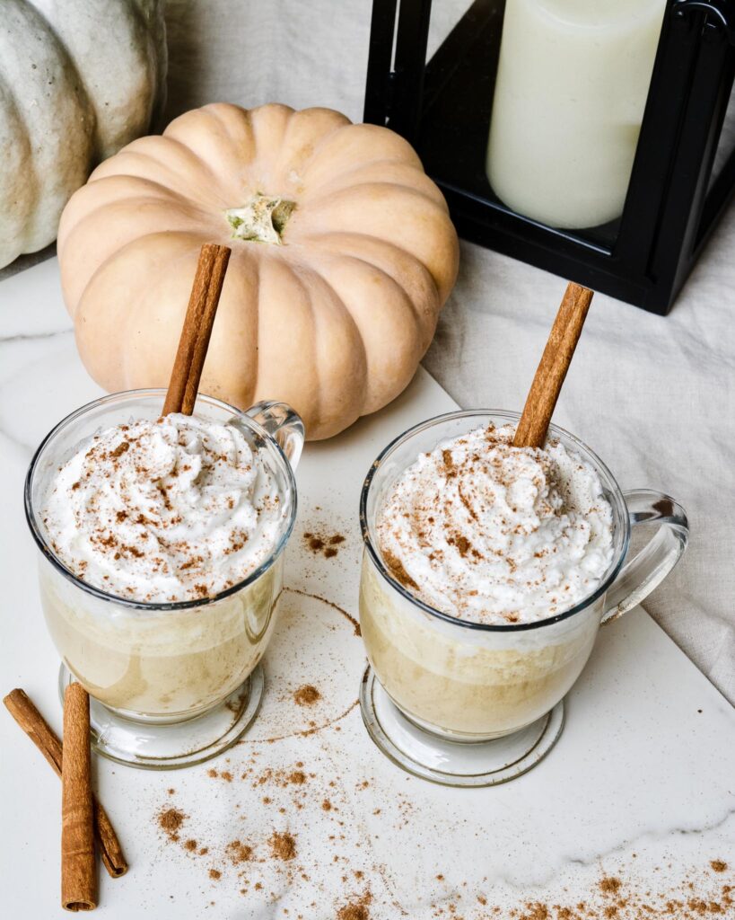 Homemade Pumpkin Spice Milk recipe - Like a pumpkin spice latte, but without the coffee. Also known as a steamer. Creamy, sweet and full of fall flavor. Dairy free or regular options.