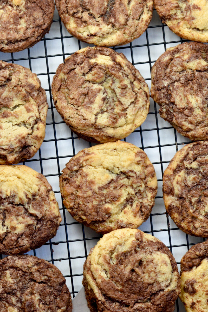 Marble cookies up close.