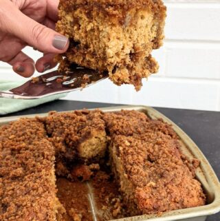 Banana Coffee Cake - Gluten Free & Low Sugar | Deliciously simple and really quick to make. Great breakfast treat. #coffeecake #banana #breakfast