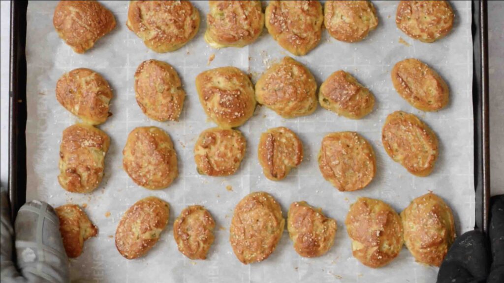 Step 12 - Pretzel Bites with a Kick! Adding fresh 505 Southwestern salsa right in the dough makes these pretzel bites really special. Dip in queso for the ultimate snack. #505southwestern #salsa #pretzels