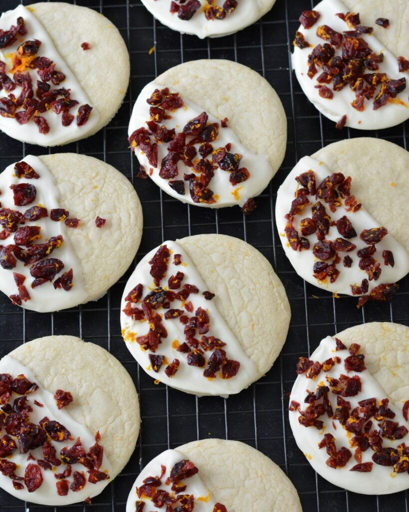Orange Cranberry Cookies with white or dark chocolate | made gluten free. Delicious holiday cookie recipe! Super simple.
