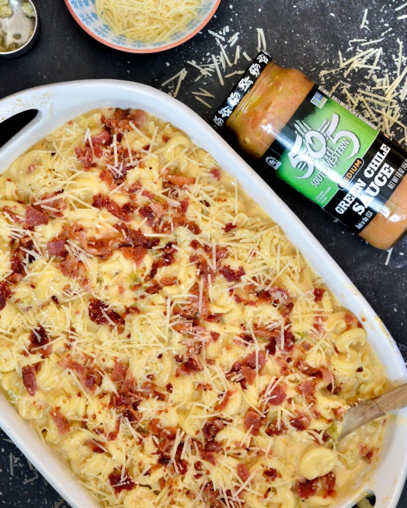 505 Southwestern Hatch Green Chiles Macaroni & Cheese Recipe - The ultimate cheesy pasta with the perfect amount of spice, using 505SW™ Green Chile Sauce.