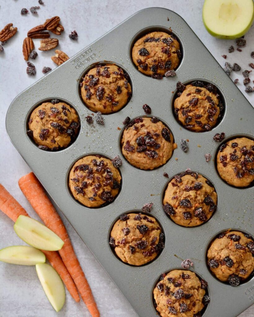 Super Healthy Morning Glory Muffins | carrots, apple, nuts, no refined sugar, gluten free and dairy free. Deliciously moist and a perfect grab and go breakfast.