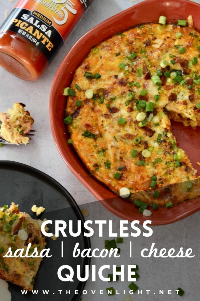 505 Southwestern® Salsa Crustless Cheese and Bacon Quiche. Naturally gluten free and full of fresh and delicious flavors. Perfect weekday breakfast or grab-and-go for the week! #505Southwestern #salsa #glutenfree #quiche