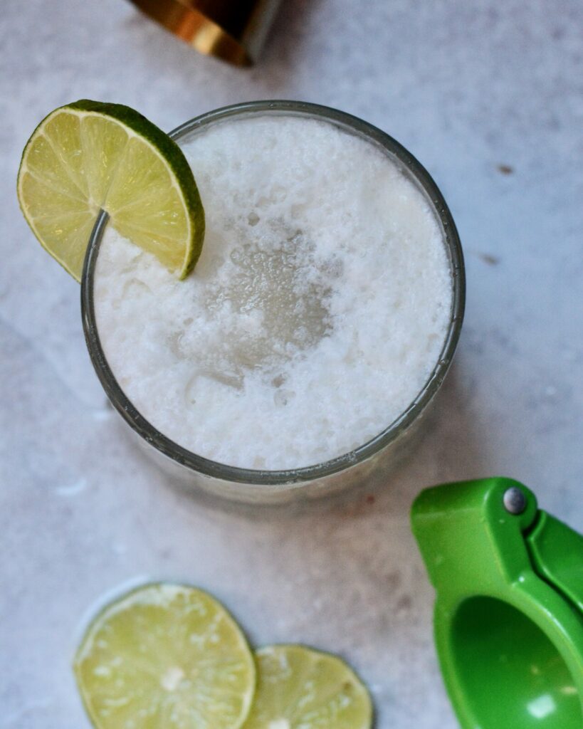 Refreshing Coconut Gin Fizz made with healthy all-natural ingredients.