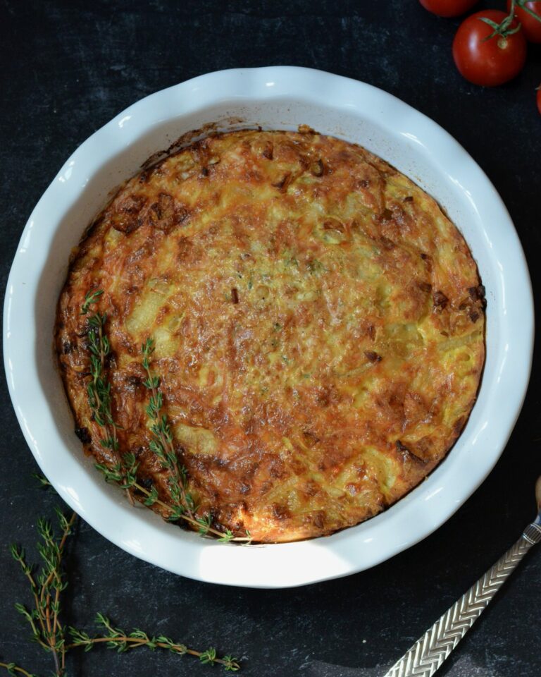 Crustless Quiche with Gruyere and Caramelized Onions
