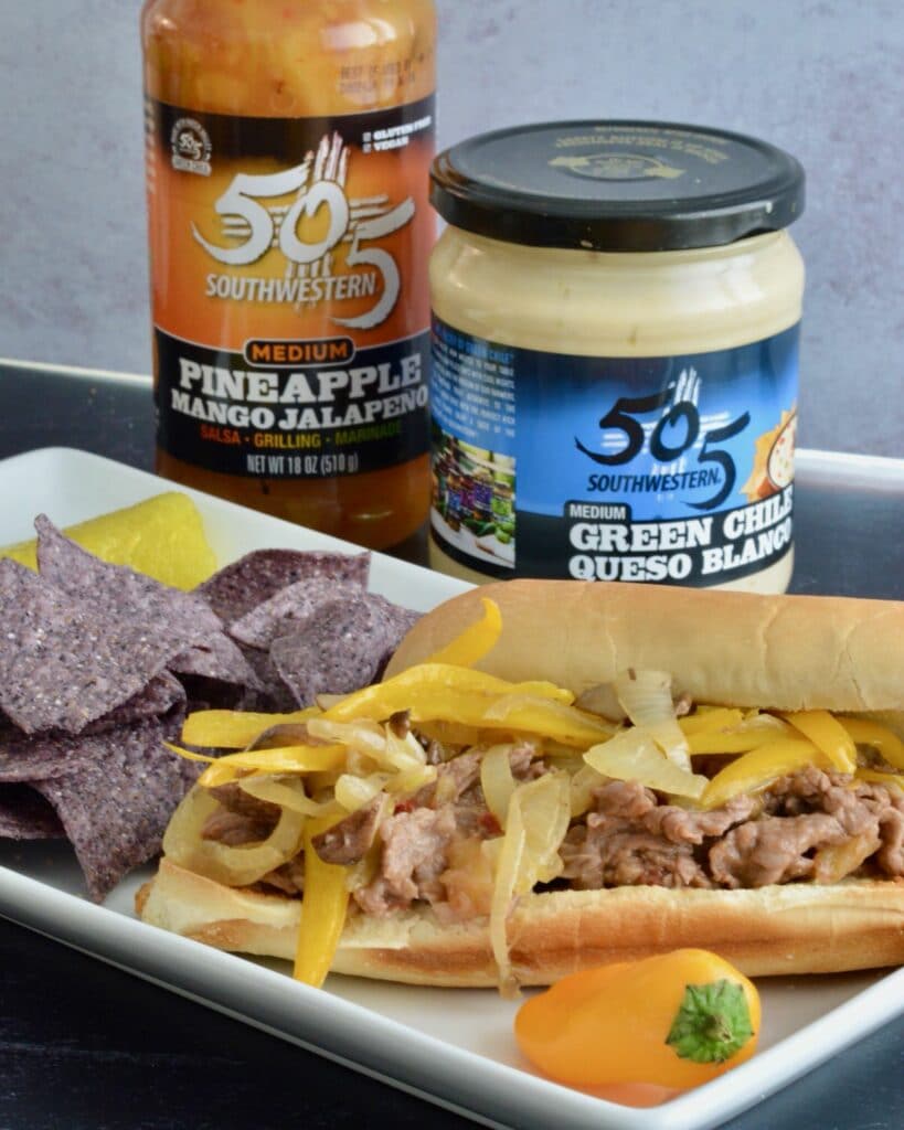 505 Southwestern® Pineapple Mango Salsa Cheesesteak with Queso Blanco | Amazingly delicious take on a classic Philly Cheesesteak.