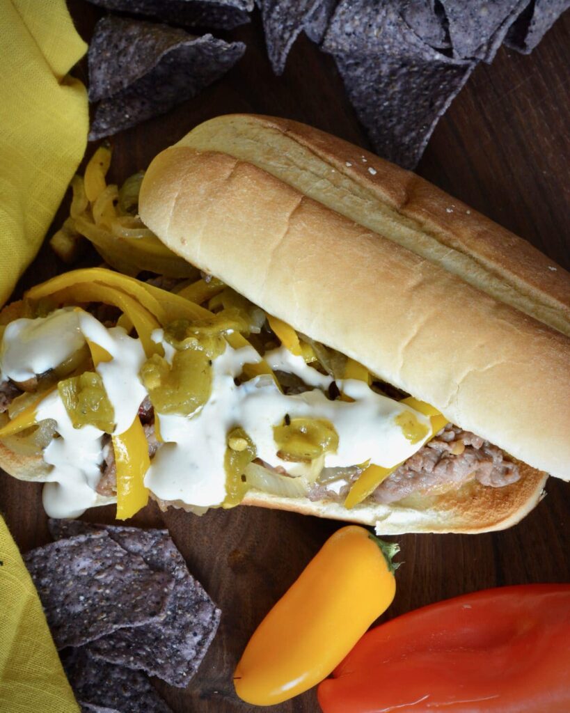 505 Southwestern® Pineapple Mango Salsa Cheesesteak with Queso Blanco | Amazingly delicious take on a classic Philly Cheesesteak.